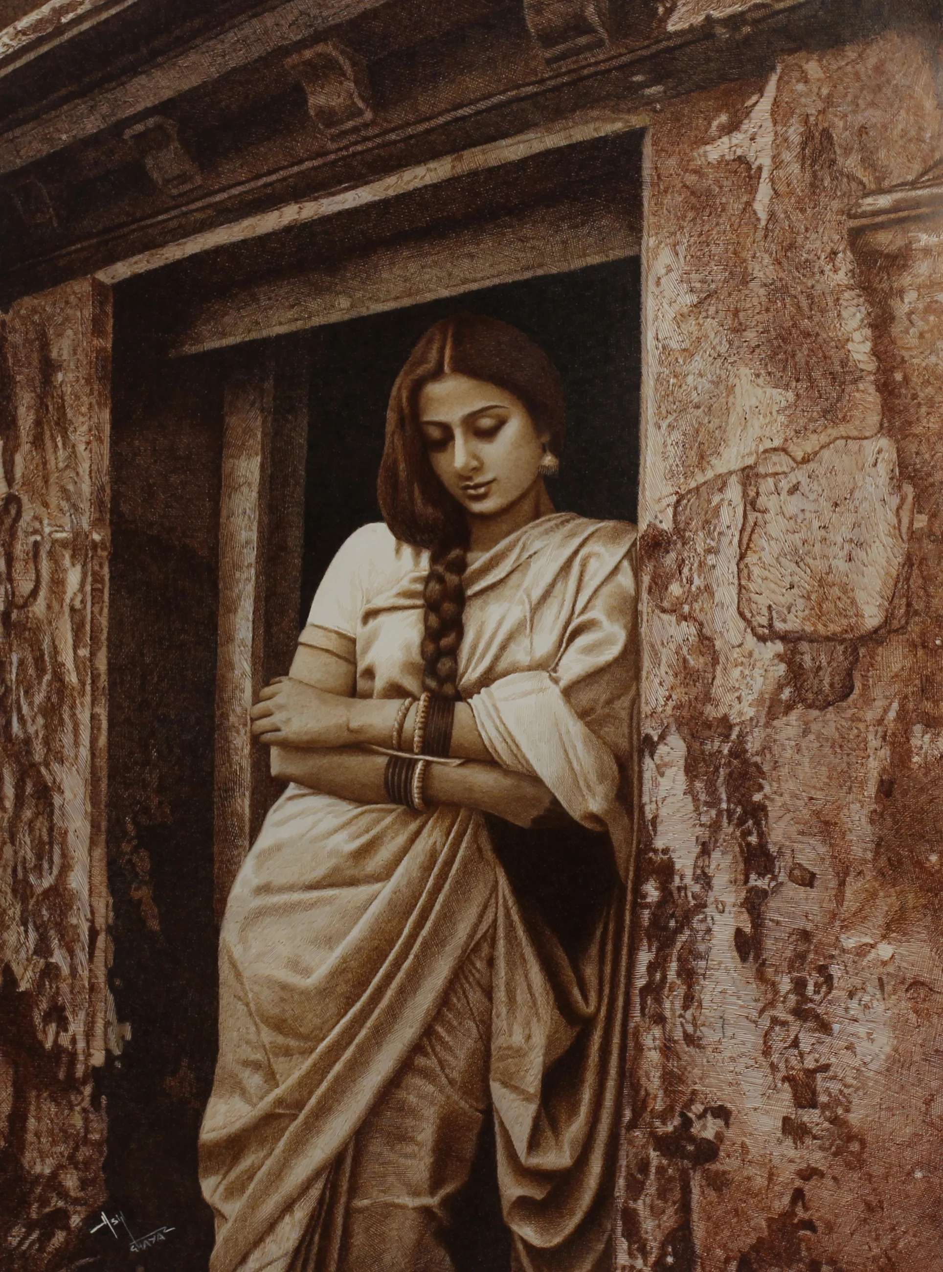 Master piece pen and ink artwork by Asif Ghayaz